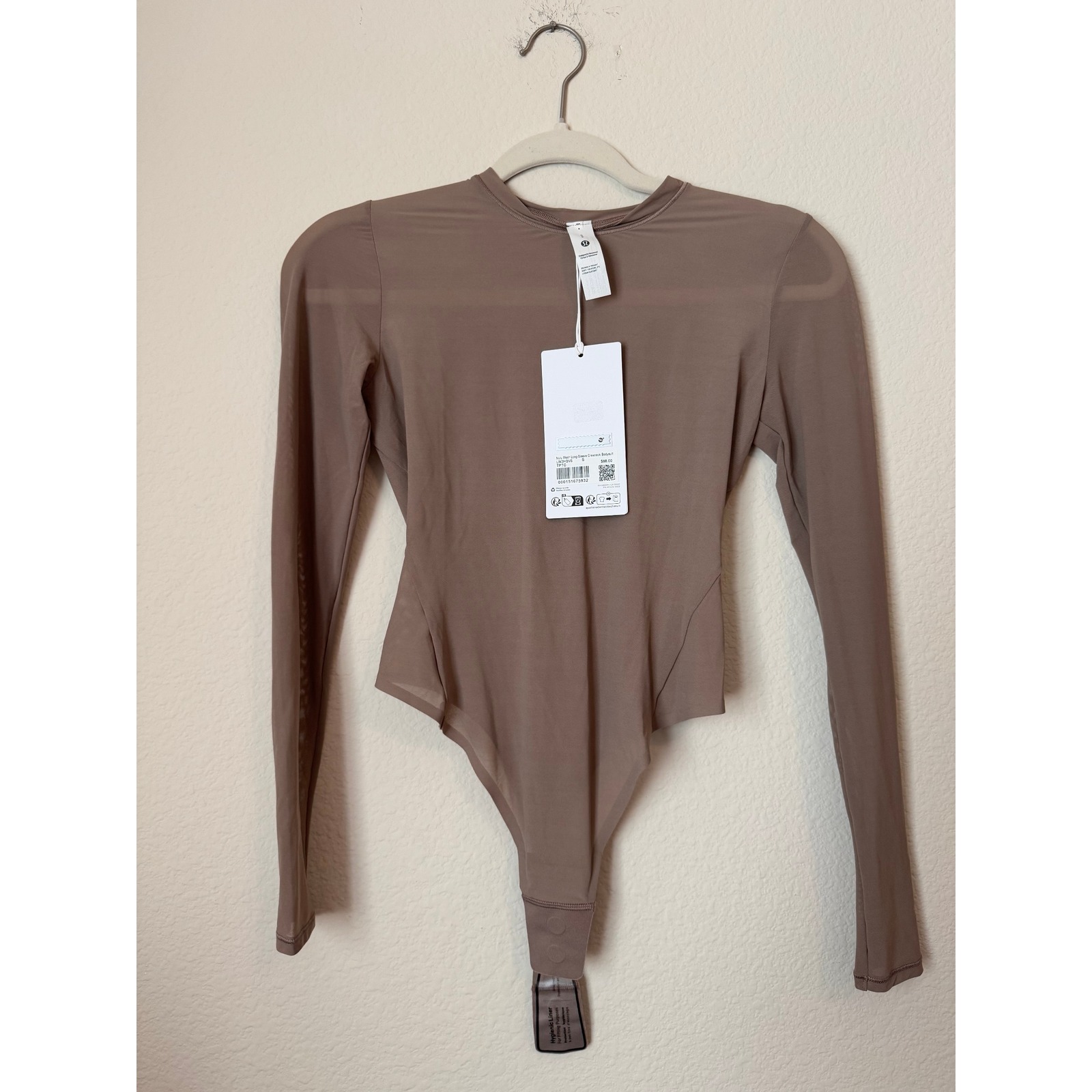 Lululemon Nulu Mesh Long Sleeve Crewneck Bodysuit Top Womens Size Small